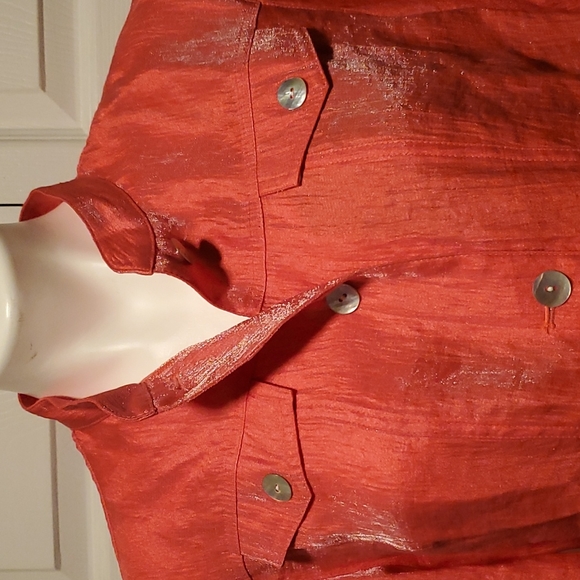 Ruby Rd. Button-Down Women's Coral Long Sleeve - Size 12 - Picture 2 of 8